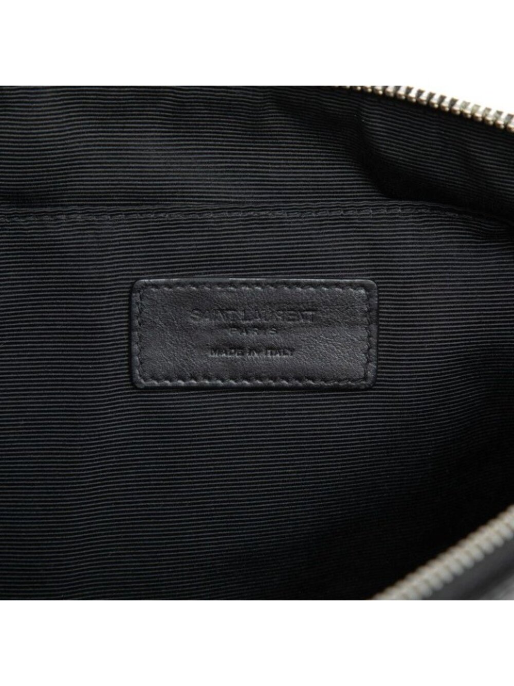 Saint Laurent Croco Embossed Clutch Black Leather - Picture 8 of 9